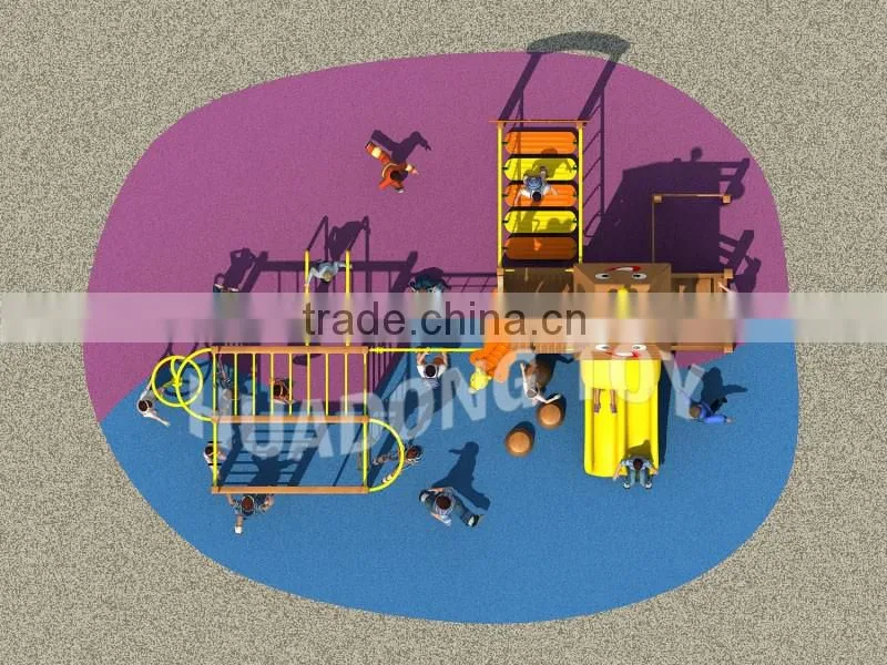 Playschool outdoor equipment playground wooden slide for children