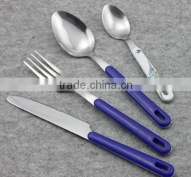 plastic handle 4pcs cutlery set