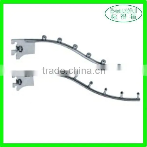 Chrome plating wire waterfall hook for slotted upright