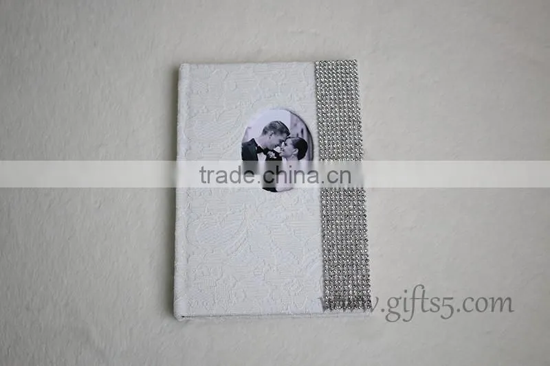 Vintage wedding guest book in white