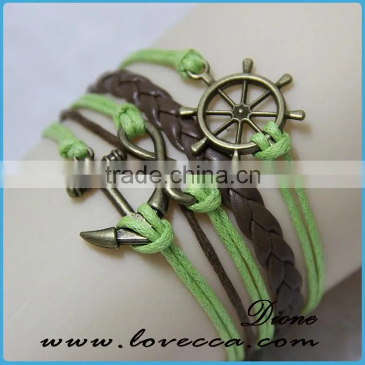 Hotsale item can DIY customized mens soft leather bracelet wholesale