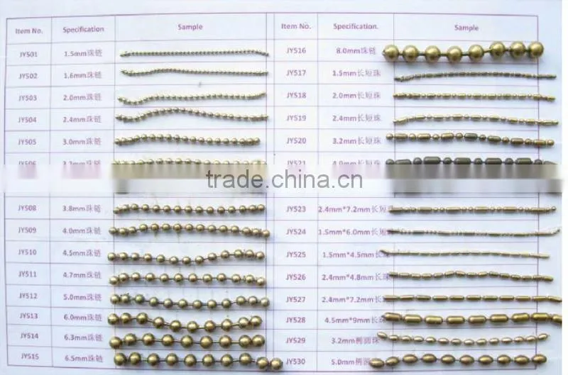 Guangzhou custom hot sale 1mm ball chain