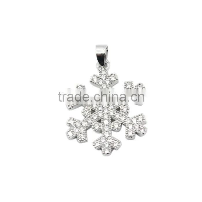 Fashion tiny 925 silver snowflake pendant