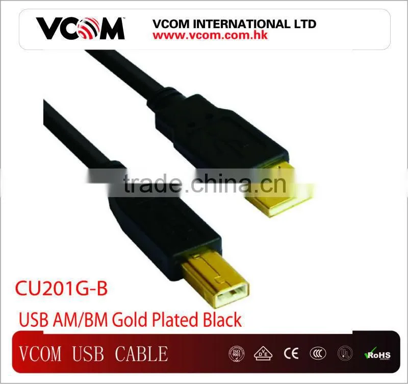 High Speed Top 2.0V Transparant USB Cable USB AM/BM + Ferrite 2.0V Transparant Blue