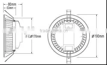 high quaity 8 inch 25w square led downlight