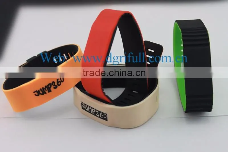 High Frequency HF justable RFID Silicone Wristband support Reading writing