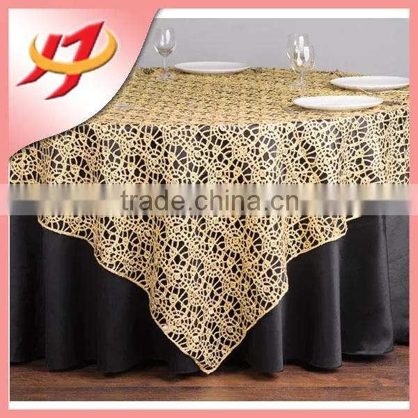 alibaba embroidery design rosette cheap wedding table overlay