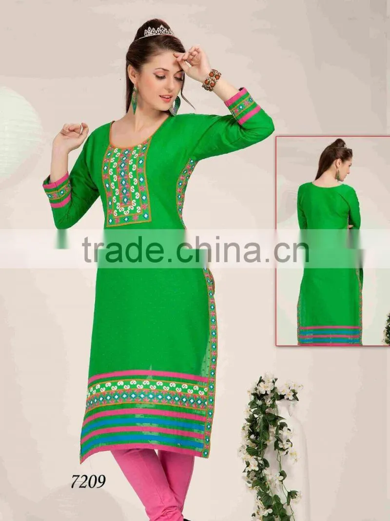 Designer Silk Embroidered KURTI-TUNIC-TOP-KURTA