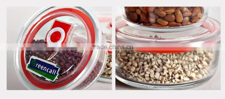 3pcs/set Plastic lid takeaway glass food storage container set