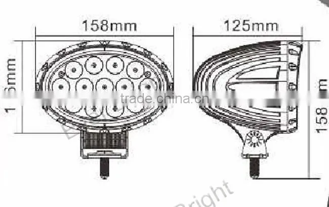 Auto driving headlight spot beam IP67 65w work led light accessories car