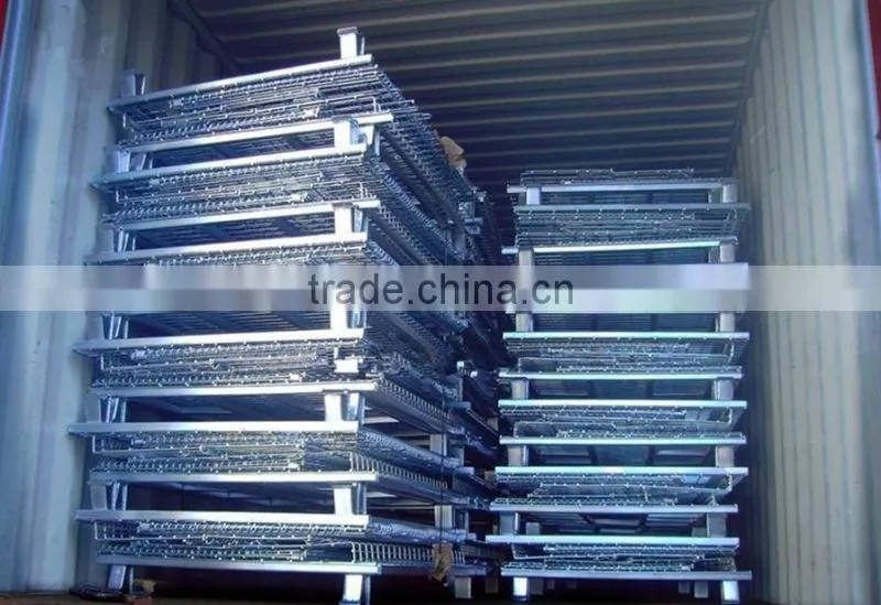 Heavy Duty Warehouse Industrial Galvanized Steel Storage Cage/Industrial Storage Basket