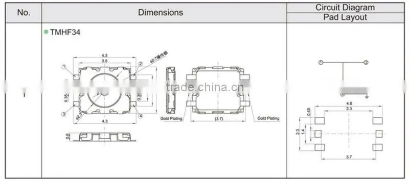 FTMHF34 3mm double action light switch touch