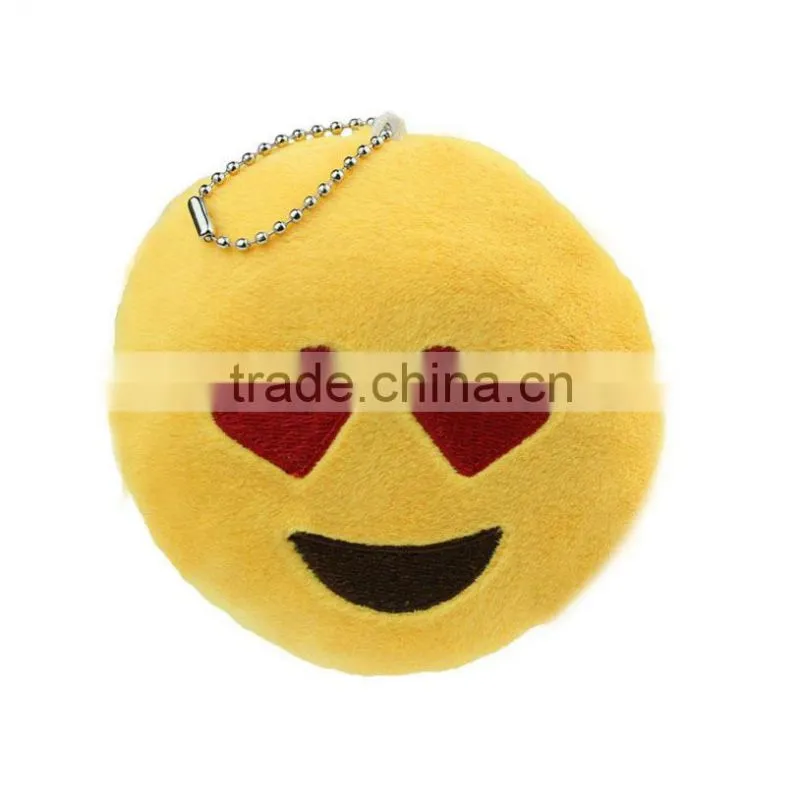New emoji keychain PP cotton plush custom pendant keychain yellow cushion emoji pendant emoji keychain