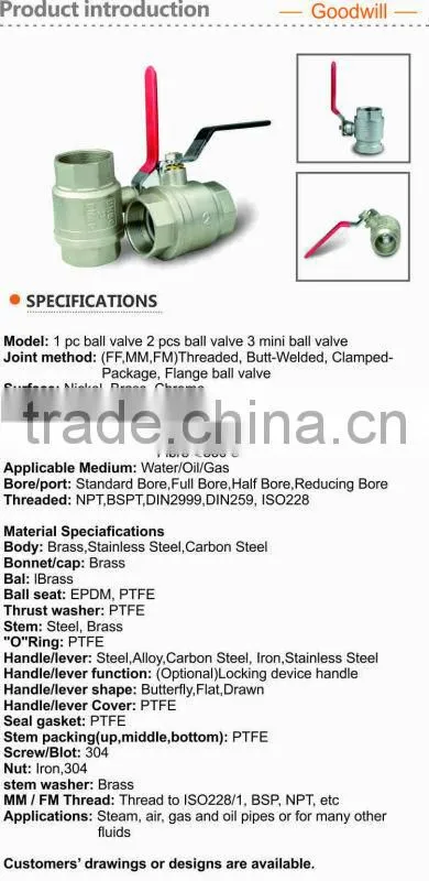 brass ball valve crane handle
