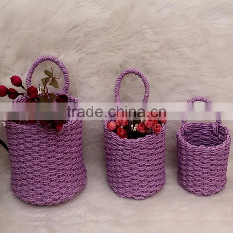 Exquisite handcraft artificial flower holder stackable decorative baskets