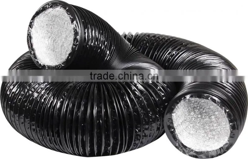Ducting with Clamps, 6-Inch by 25-Feet, Black