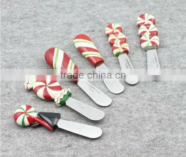 christmas design loverly polyresin butter knife