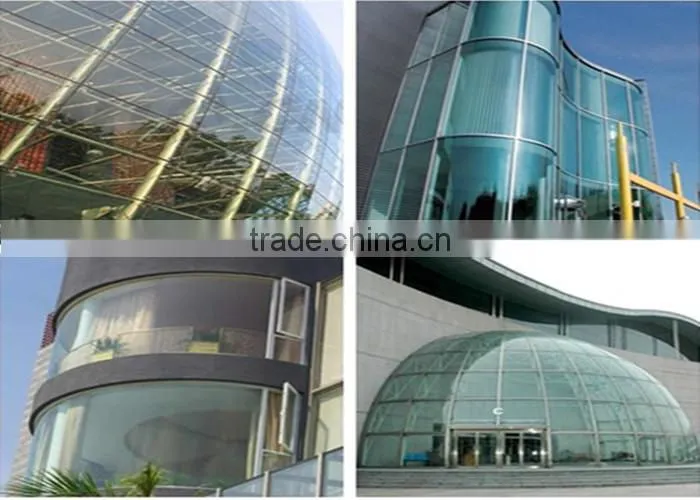 Size Customized Tempered Laminated Curved Glass For Curtain Wall