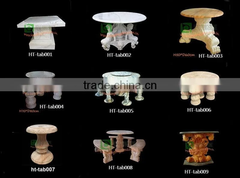 Outdoor Decorative Marble Stone Table and Benches
