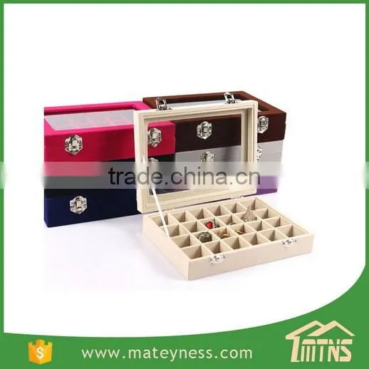 Glass Velvet Ring Jewelry Box