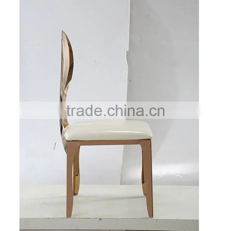latest banquet rose gold stainless steel dining chair with dinner