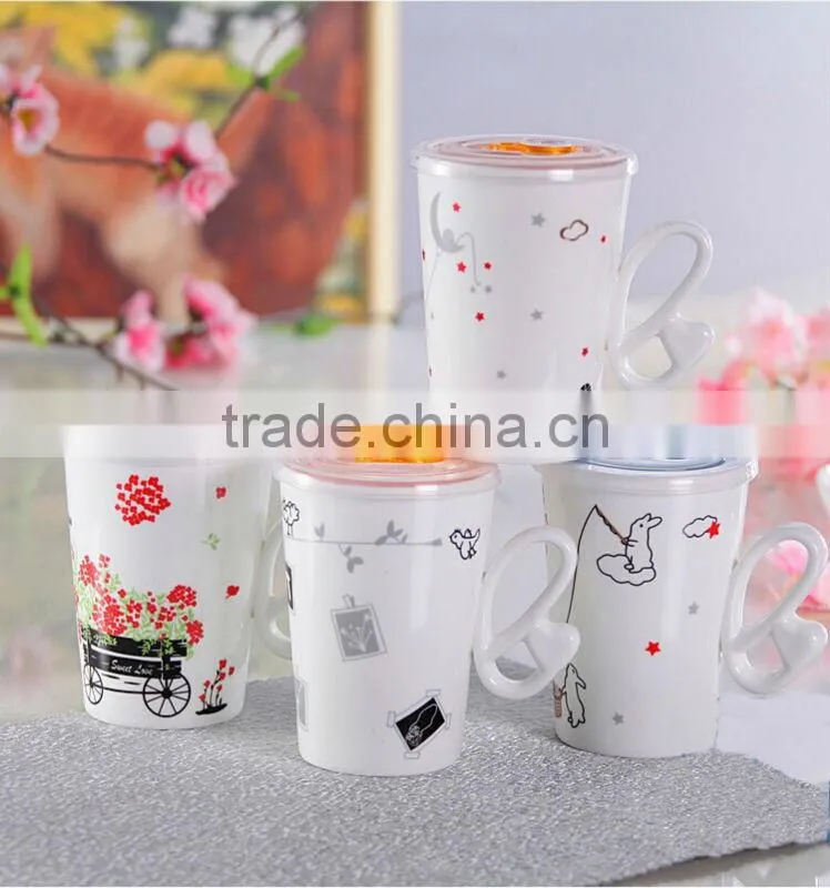 stocked drinkware type ceramic coffee mug with bamboo lid,mug with bamboo top