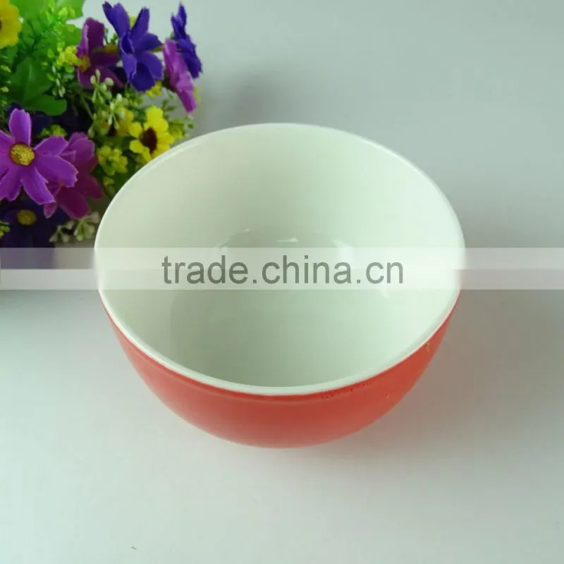 Chaozhou Supplier stocked red porcelain bowls household bowls for wholesale