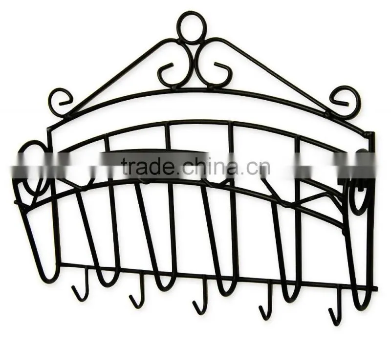 Scroll Single Letter Holder Wall Mount, Black