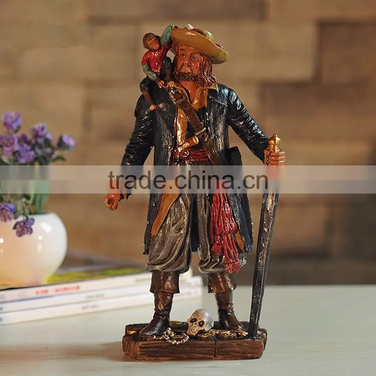 Mediterranean table decor caribbean pirates sculpture