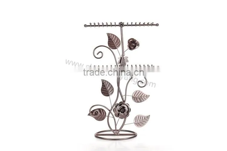 Rose metal jewelry display neck stands 2 layers jewelry stand