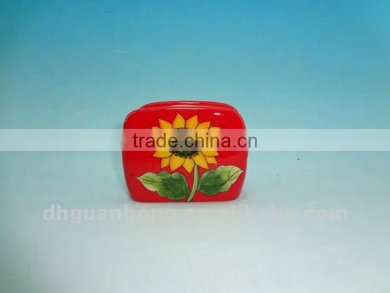 Sunflower handpainted ceramic paper holder