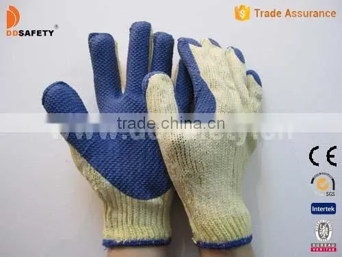 DDSAFETY 2017 Big Discount 7 Gauge Safety Cotton With Blue Latex Glove
