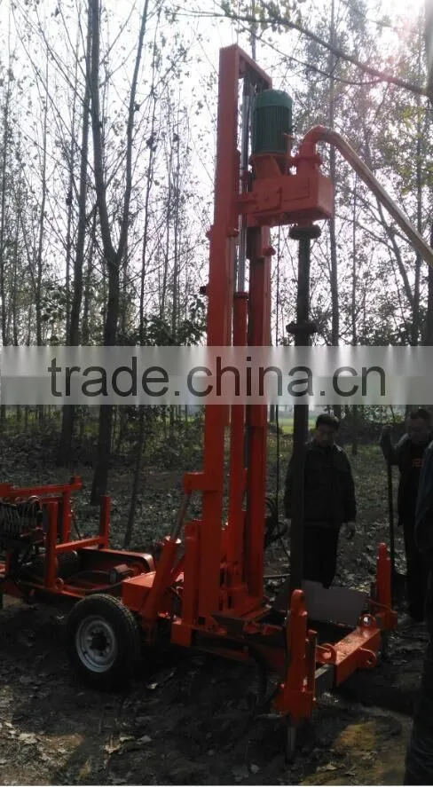 Professional portable traction type water well drilling rig with 60/73/89mm drilling pipe