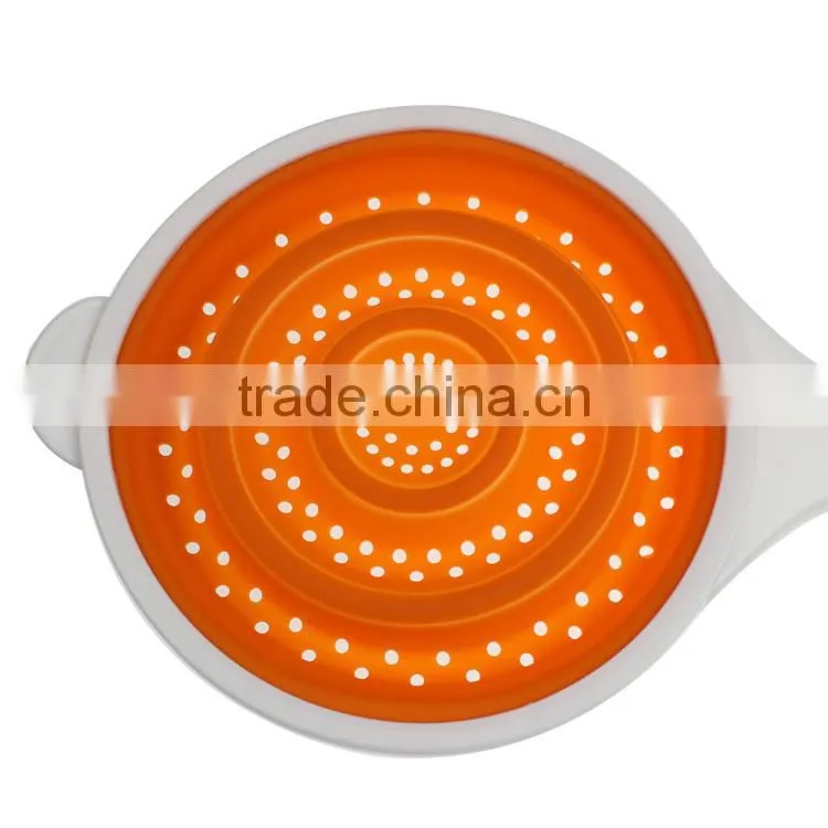 multi-purpose silicone collapsible colander , drain strainer , folding strainer