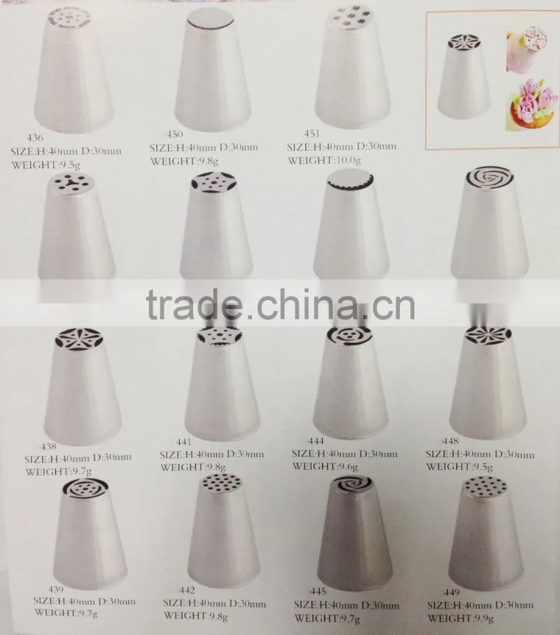 High quanlity stainless steel flower shaped cream nozzles cake cream decorating tip sets