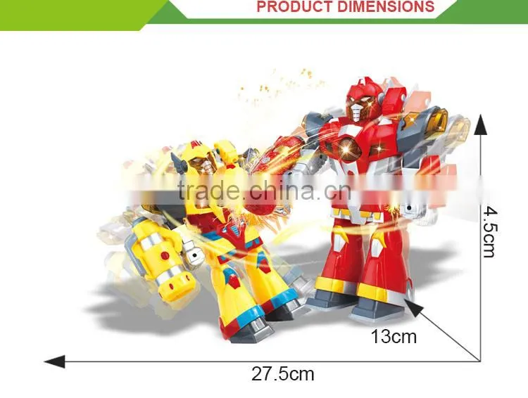 Children educational toy electric trans set fire fighting robot