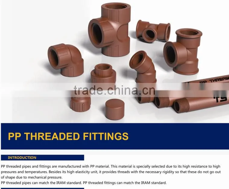 TY High quality PP threaded pipes&fittings TUBE A eco-friendly Cheap Price Full Size factory price list discount