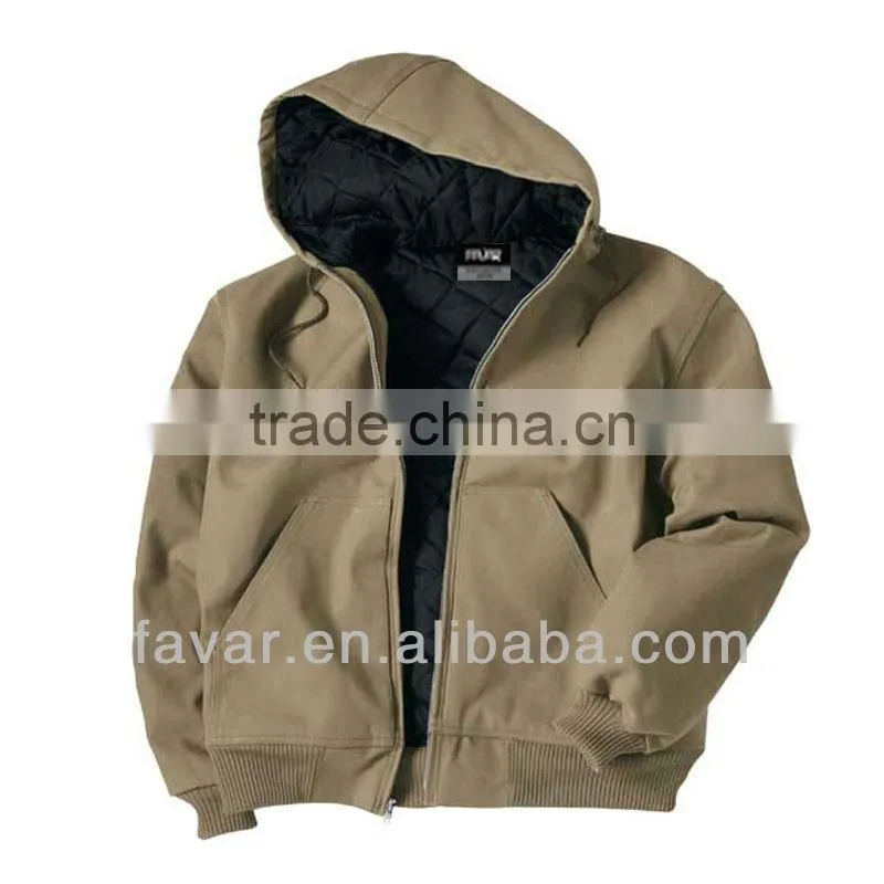 canvas duck shell quilted to flame retardant twill lining workwear jacket