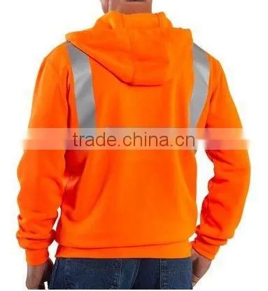 Men's High-Visibility Hooded Zip-front Safety Jacket SLJ001