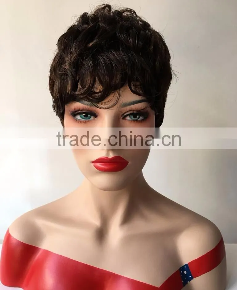 Top Quality Short Curly Afro Wigs For Black Women Deep Wave Wig For Female Model