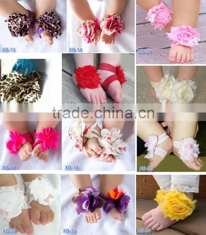New Arrival !! Barefoot Socks Sandals Shoes Flowers Feet Toes Baby Blooms