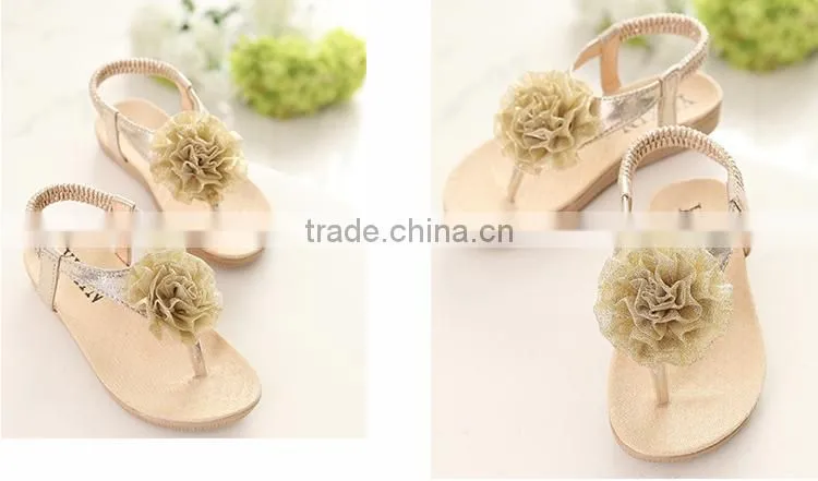 F10015E hot selling big flower sandals design girls modern sandals