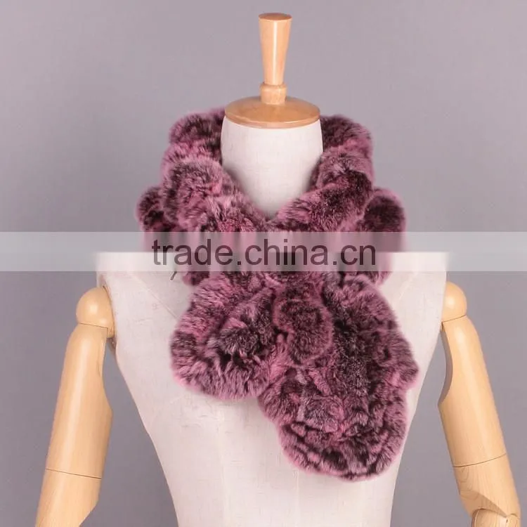 Multifunctional ladies genuine rabbit fur magic scarf