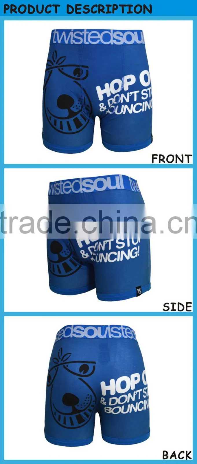 New Design Lovely Cartoon Male Comfortale Cotton Underwear Suit Briefs for Men