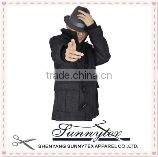 2016 fake horn rib woolen jacket