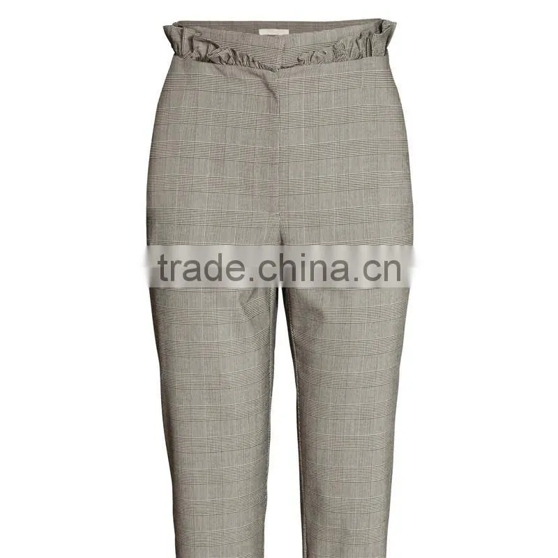 Summer ankle-length frill trousers woven women slacks