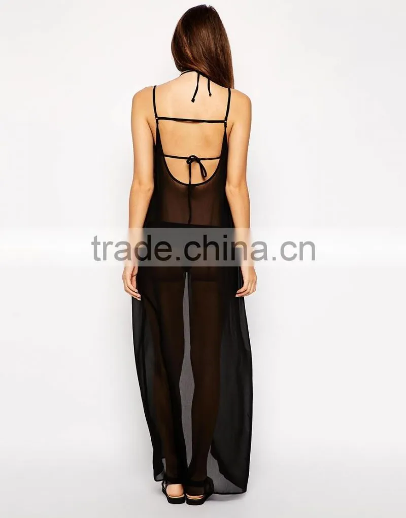 Split Front Sheer Maxi Beach Dress
