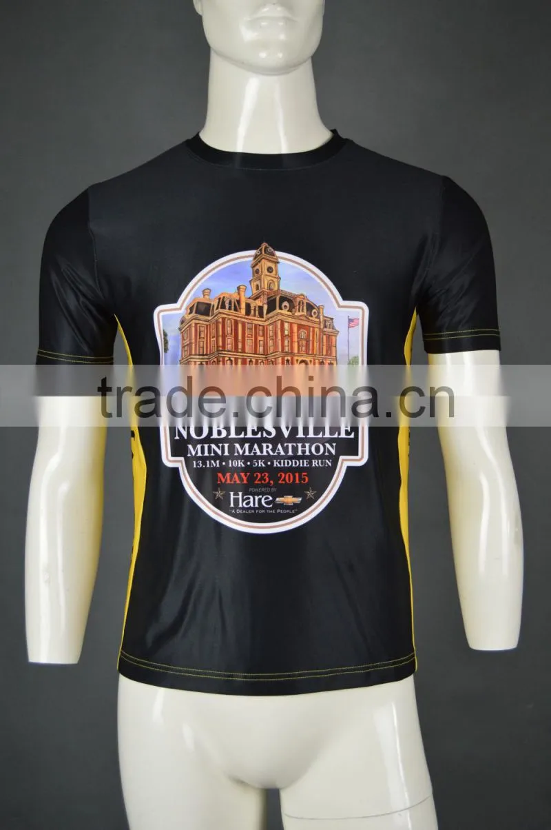2015 Hot sale Newest design Men custom custom technical running shirts