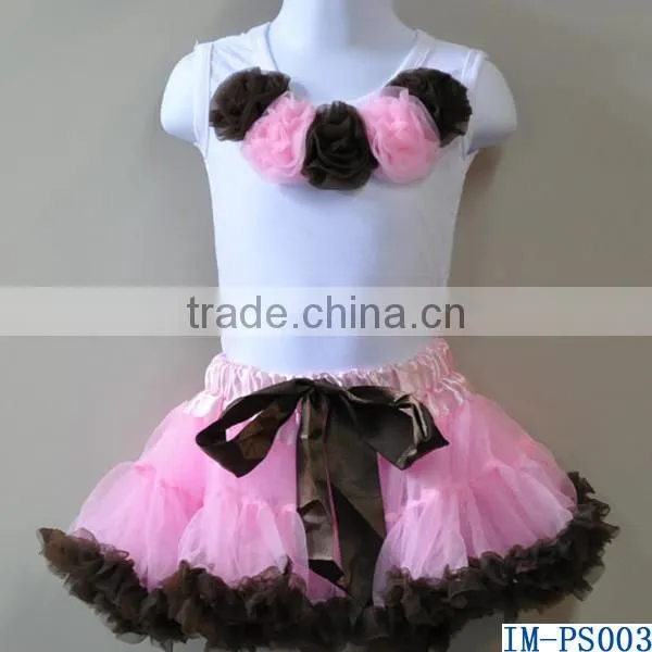 Persnickety Newborn Baby Girls White Cotton Tanks Top Tutu Skirt Sets for Dance Wear IM-PS004