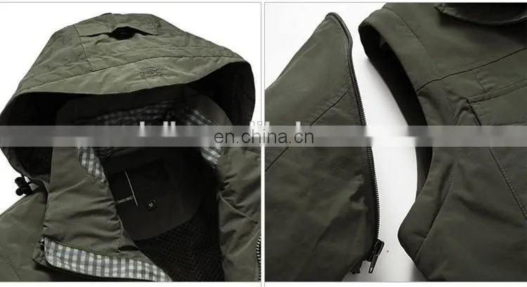 Men demountable sleeve windbreak jacket hiking outdoor wear